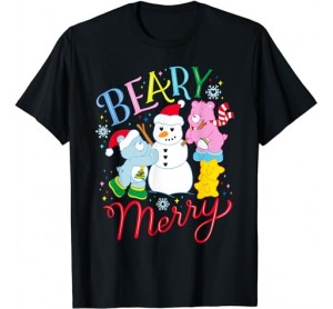 Care Bears Beary Merry With Cheer Bear And Christmas Wishes T-Shirt